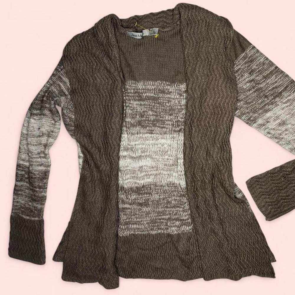 Y2K vibes Fall Rory Gilmore INSPIRED Brown and cream knit cardigan
